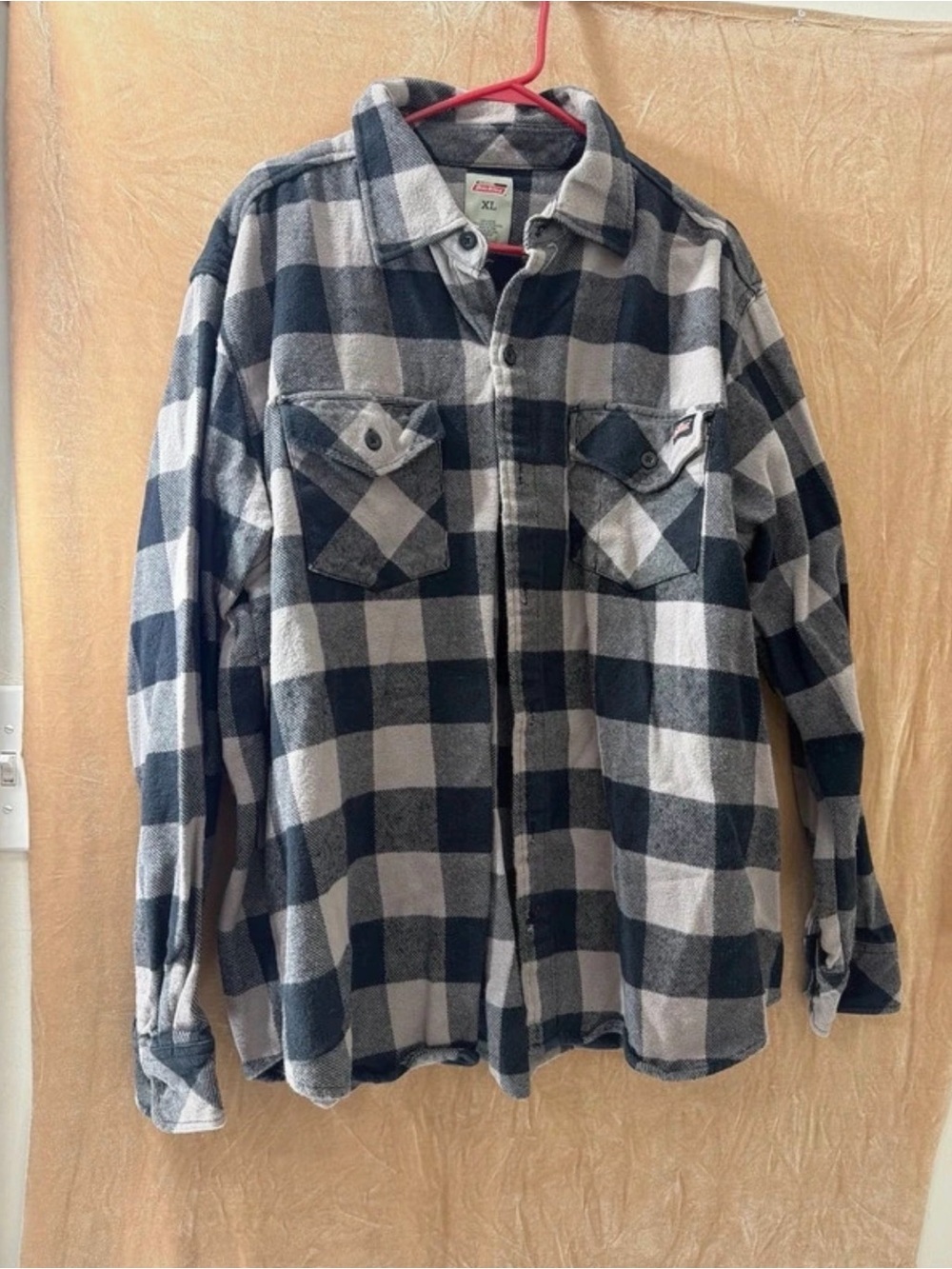 Dickies Black and gray Plaid Flannel Button-Up Shirt